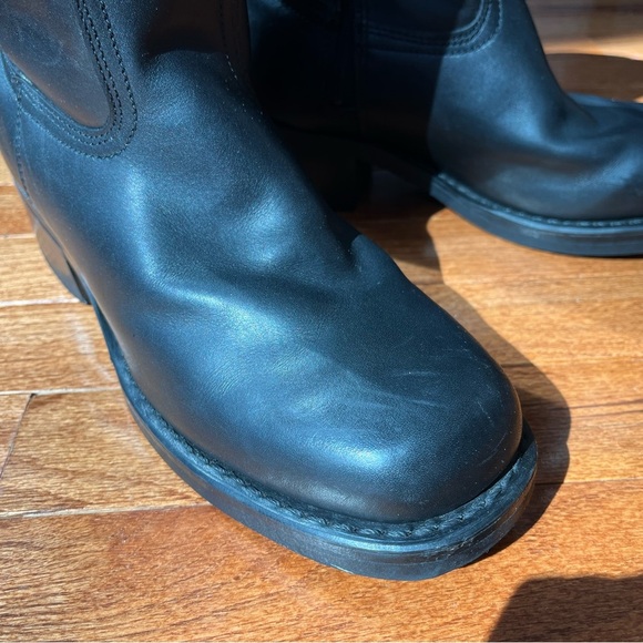 Vintage Frye Black Leather Campus Boot Ankle Boots womens size 9M - Picture 5 of 13